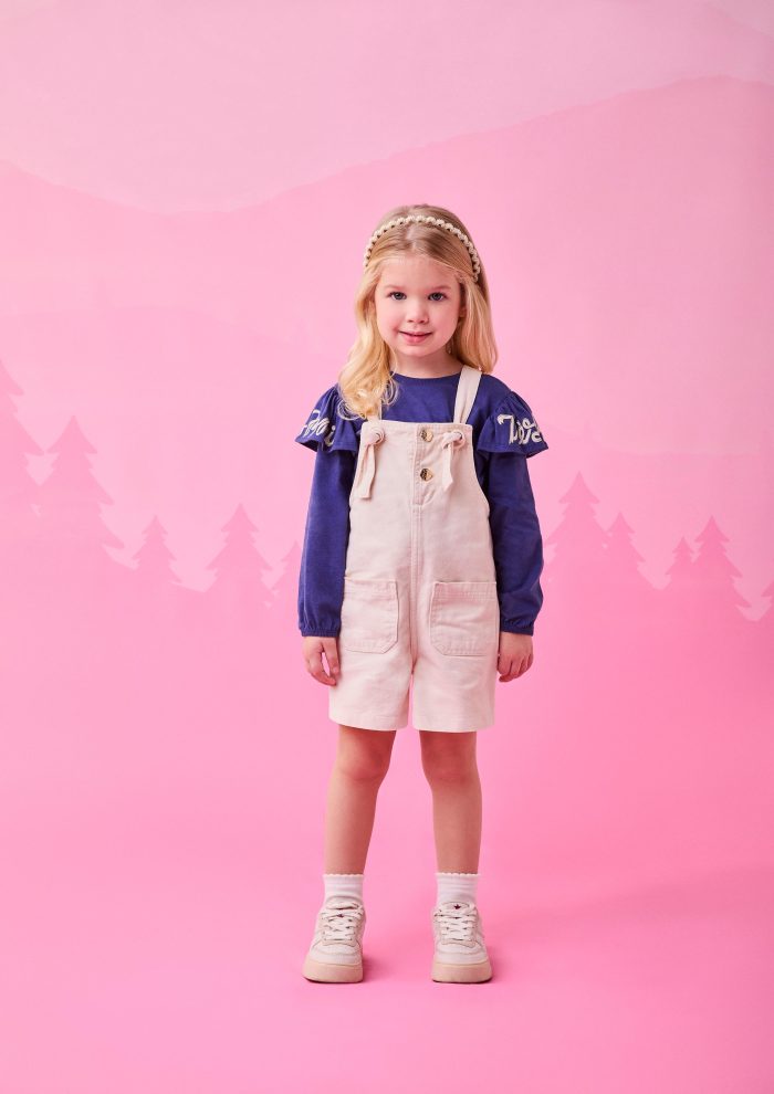 jardineira de sarja com bolsos bg