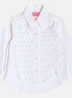 camisa ml com strass off white