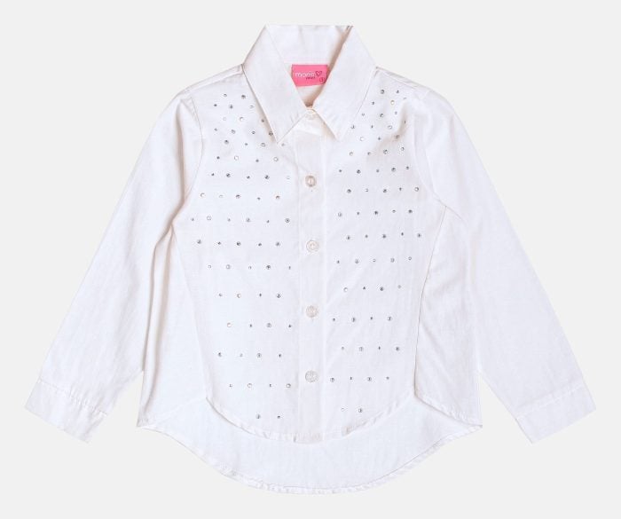 camisa ml com strass off white camisa ml com strass off white