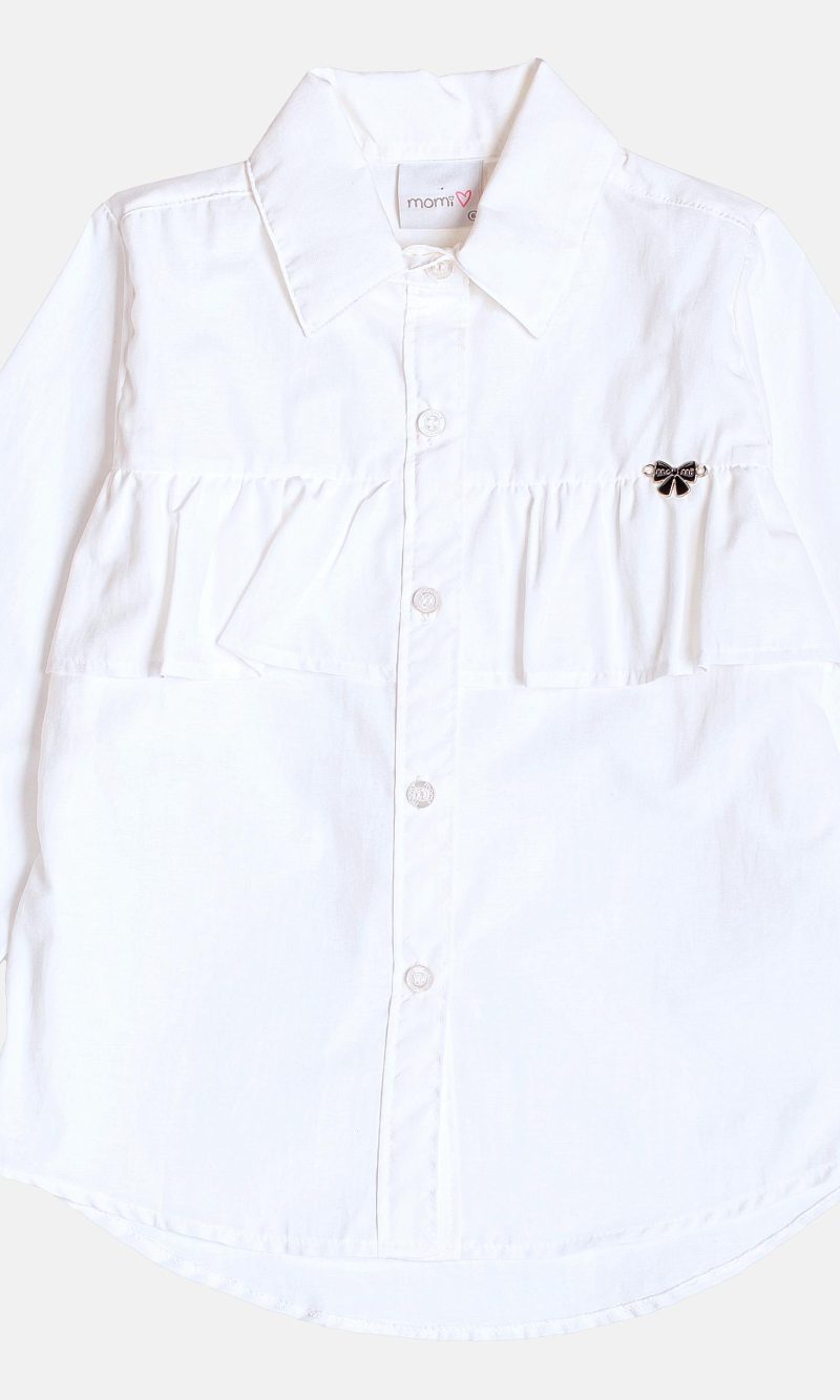 camisa com babados frente off white