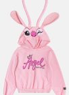 casaco angel capuz e orelhas rosa blossom