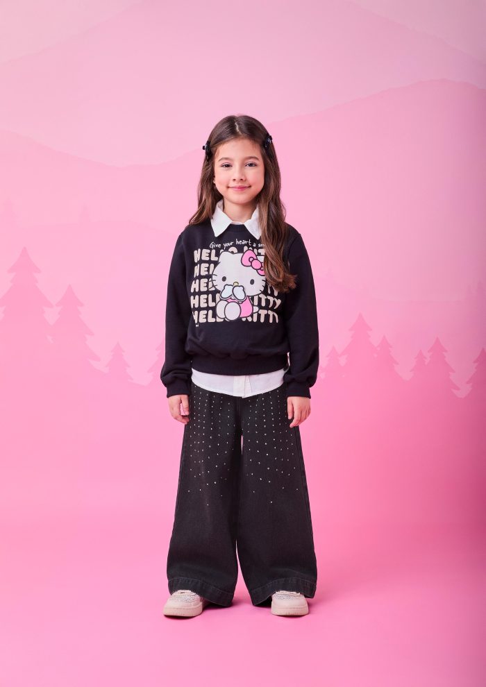 vest ml hello kitty strass preto