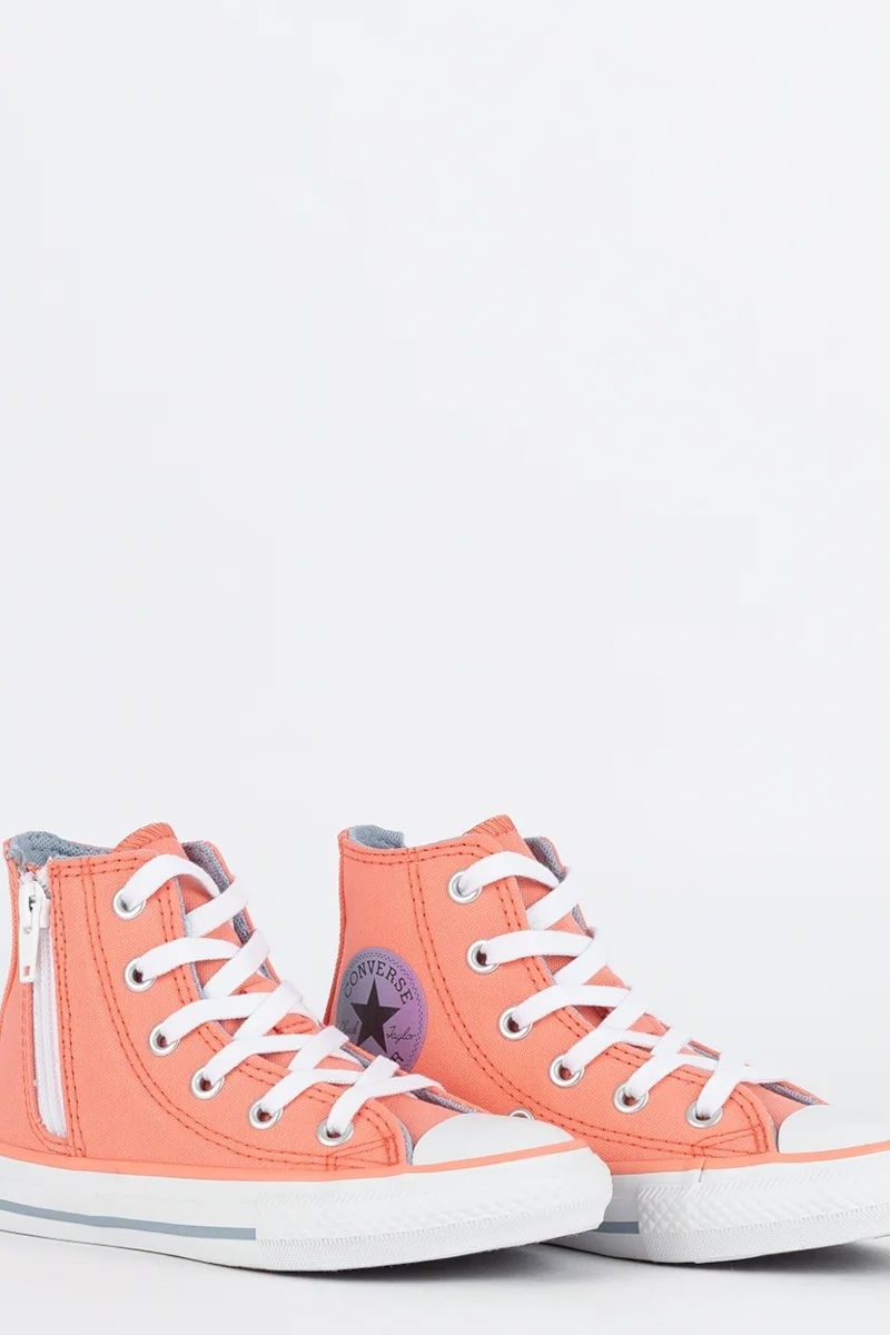 tenis chuck taylor side zip salmao/bco