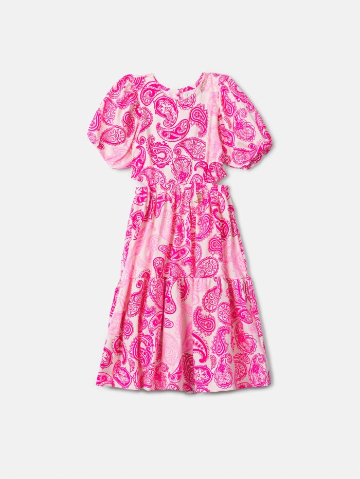 vestido abertura lateral paisley amn vestido abertura lateral paisley amn