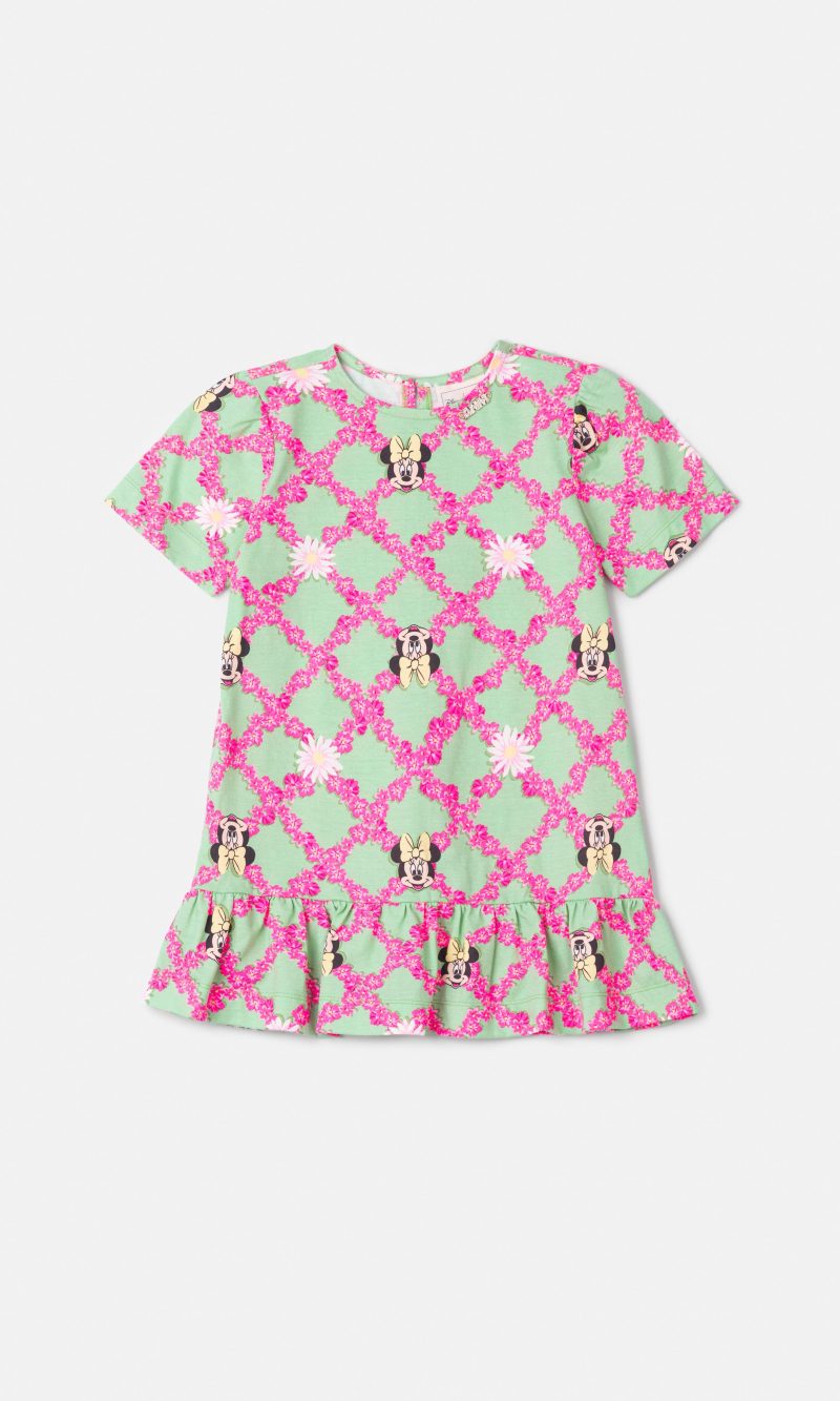vestido grid floral minnie
