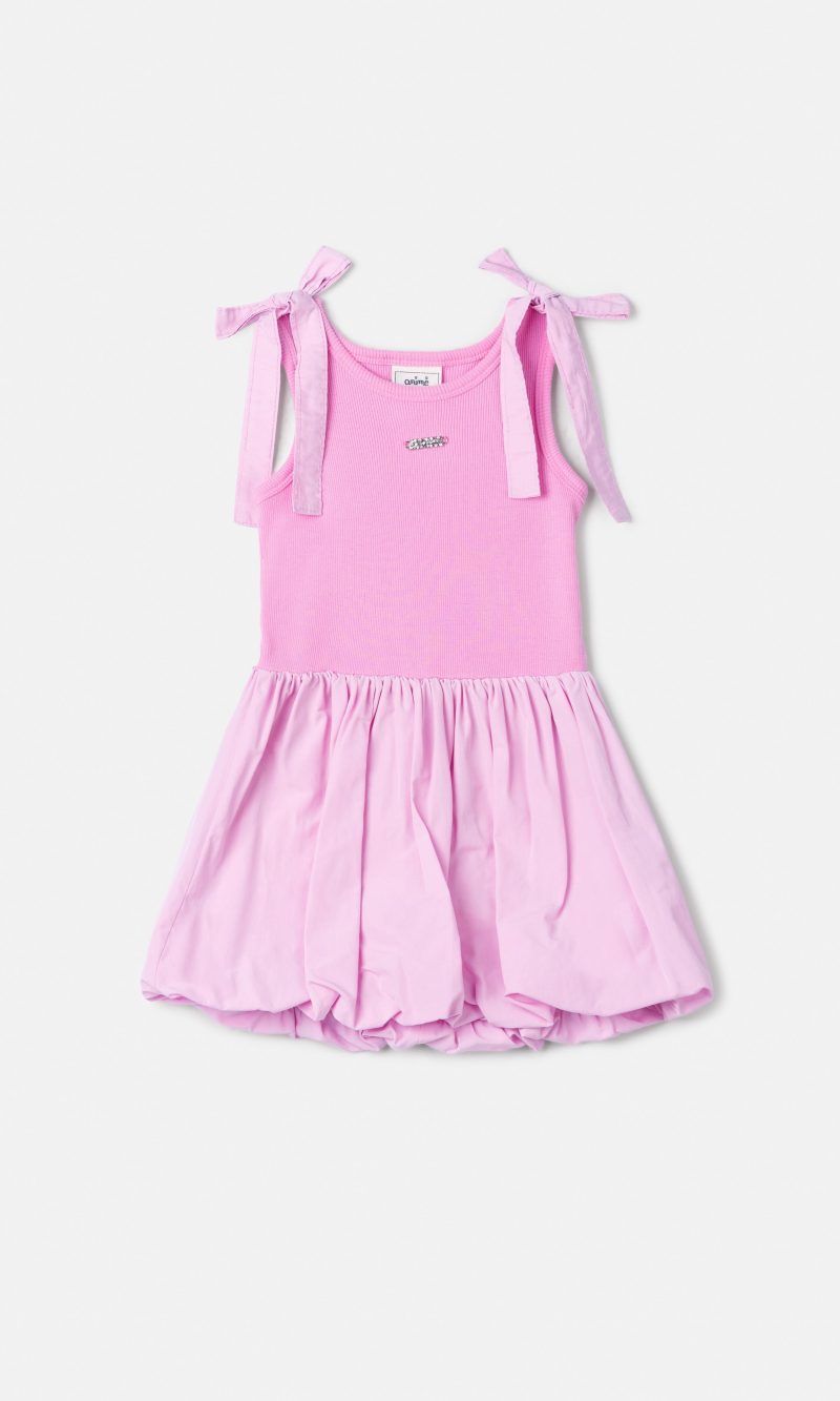 vestido saia balone rosa girly