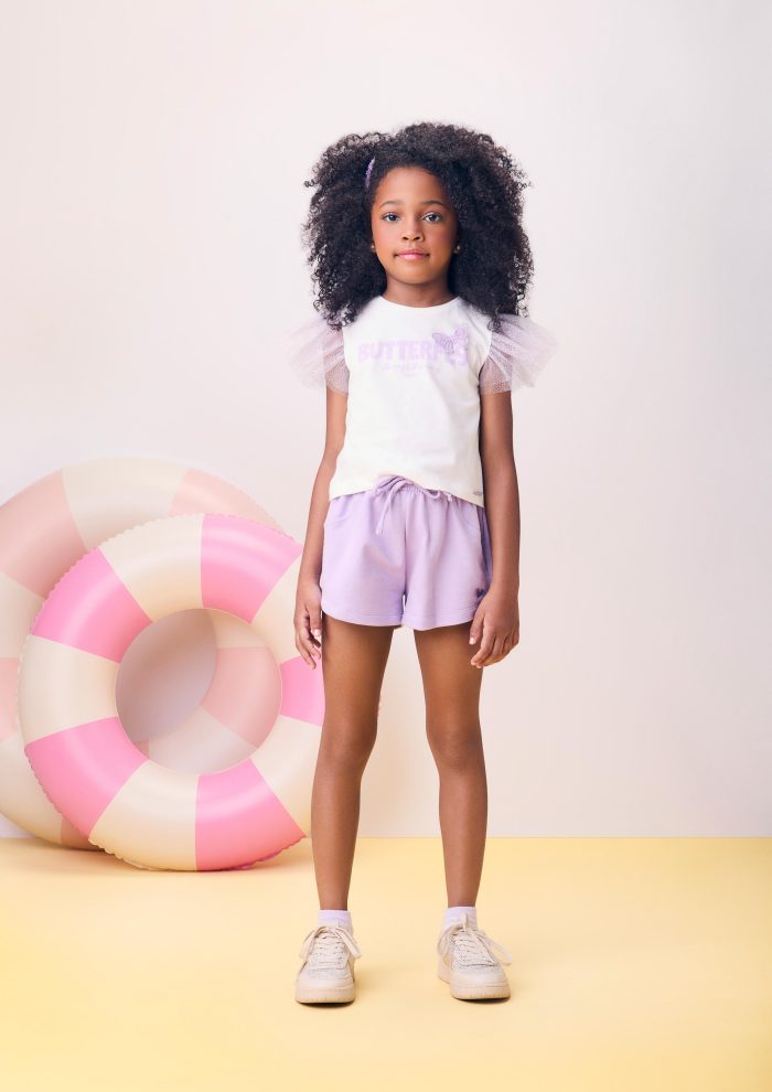 blusa com mangas de tule perola