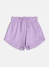 shorts de mol com bordado lilas lavanda