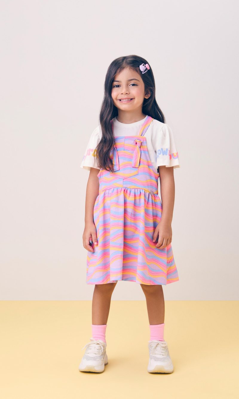 blusa estampa arco iris perola