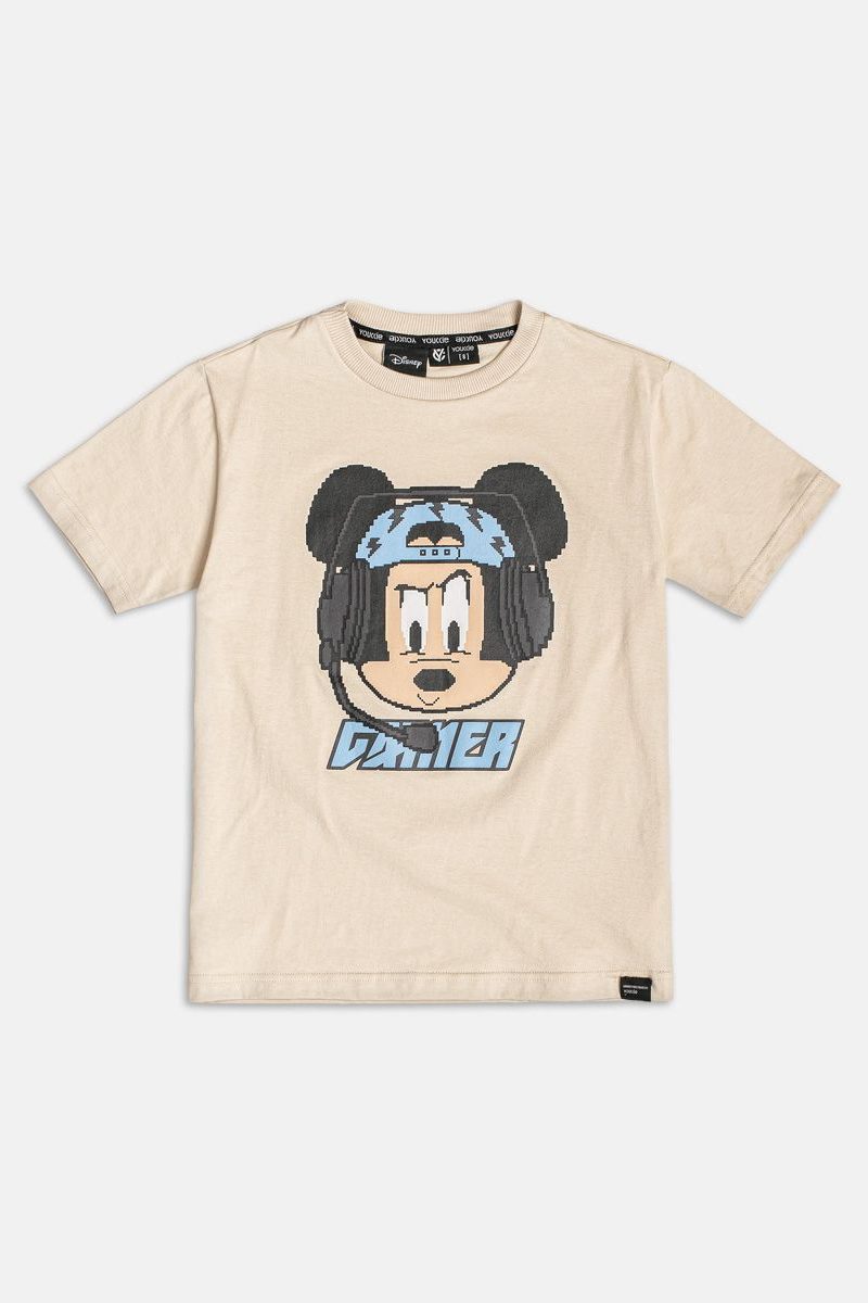 tshirt mickey bege caju