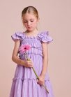 vestido plissado lilas lavanda
