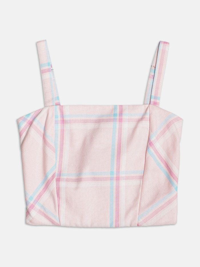 top quadriculado xdz rosa bb/off/rs/az top quadriculado xdz rosa bb/off/rs/az