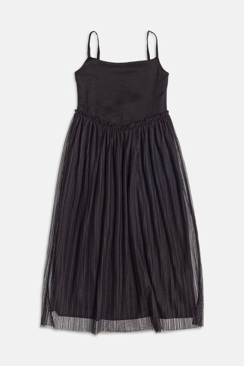 vestido midi com tule pto