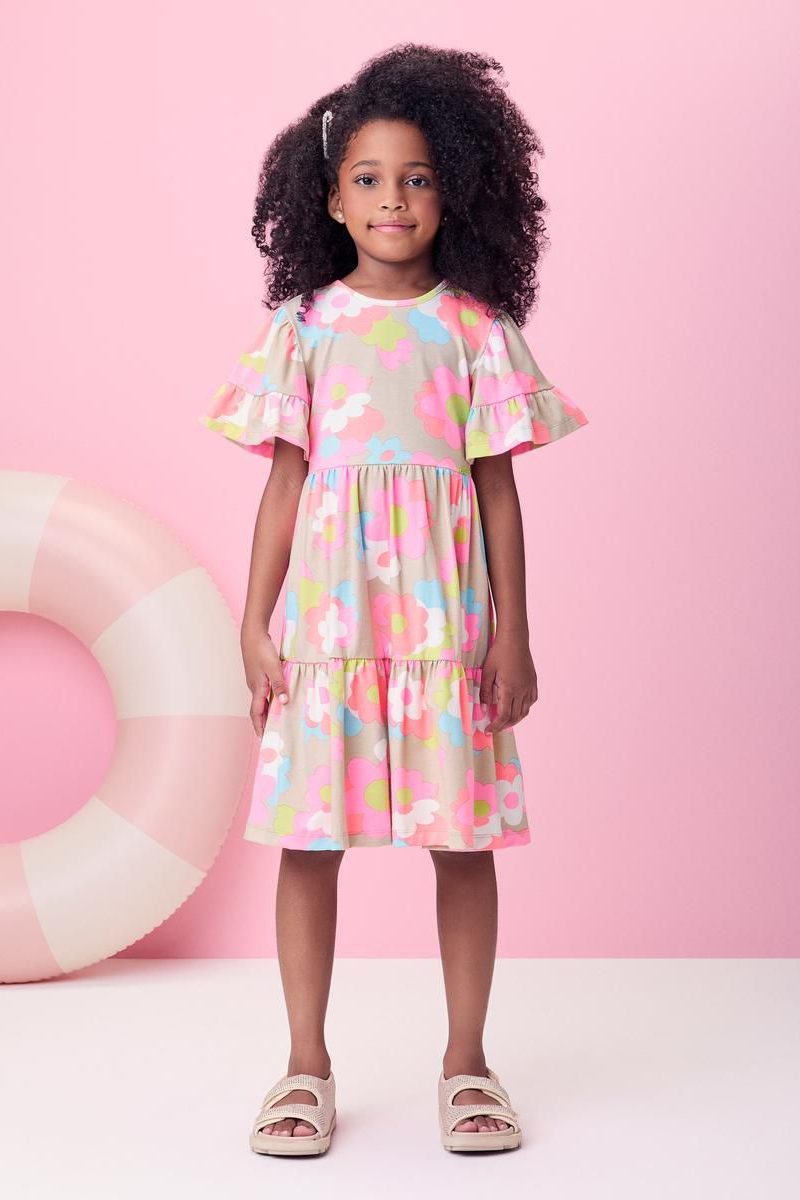 vestido amontoado de flores