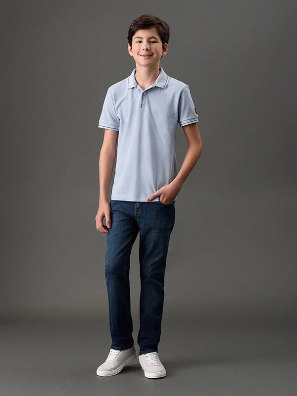 polo boy etq. ck manga lavanda