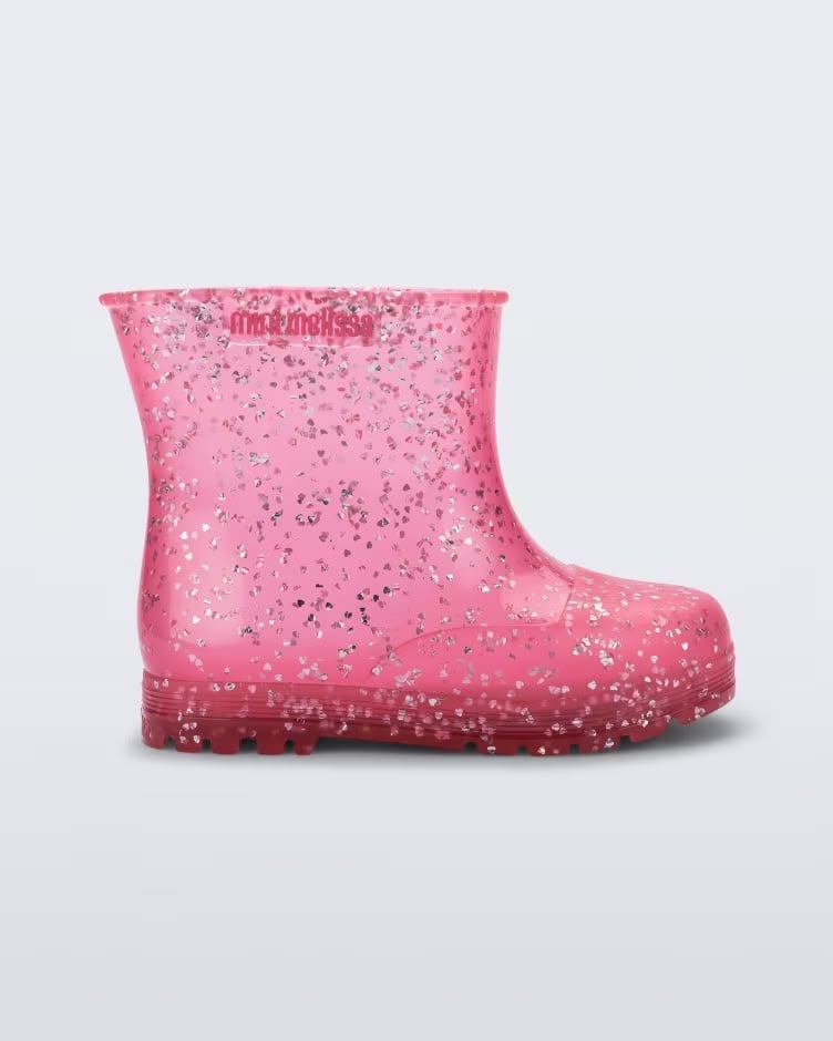 bota mini melissa amarelo glitter