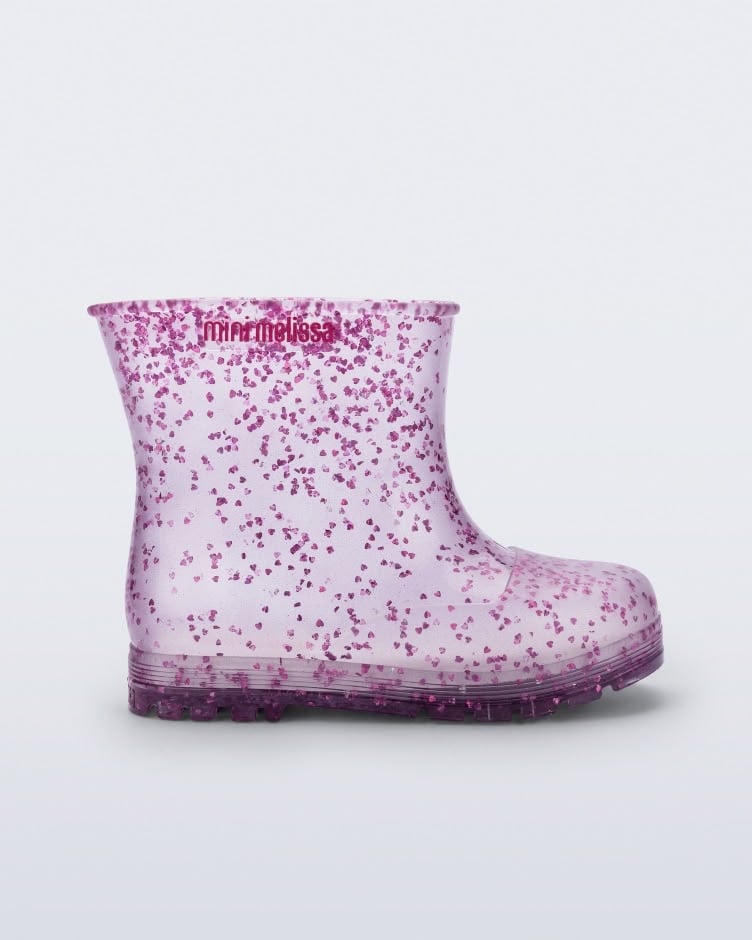 bota mini melissa amarelo glitter