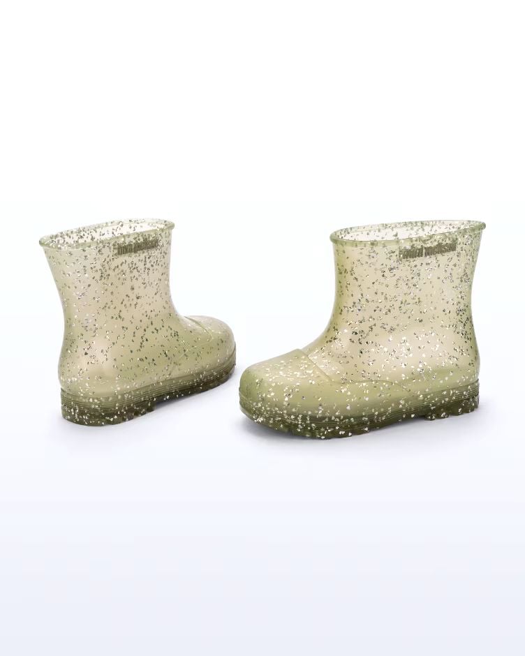 bota mini melissa amarelo glitter
