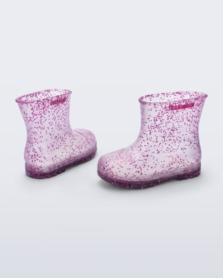 bota mini melissa amarelo glitter