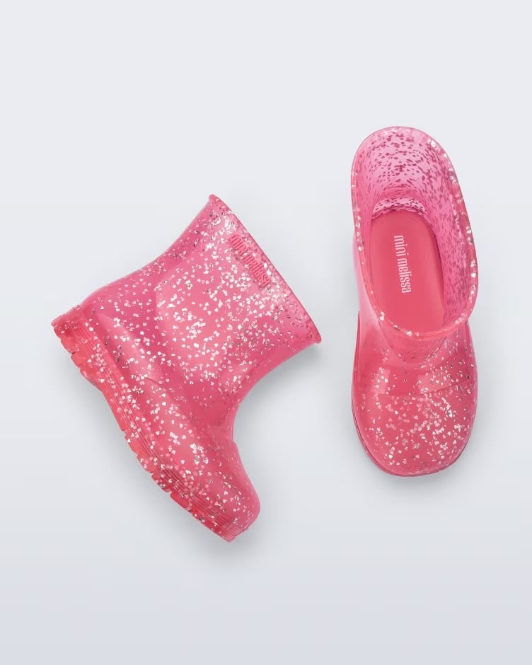 bota mini melissa amarelo glitter