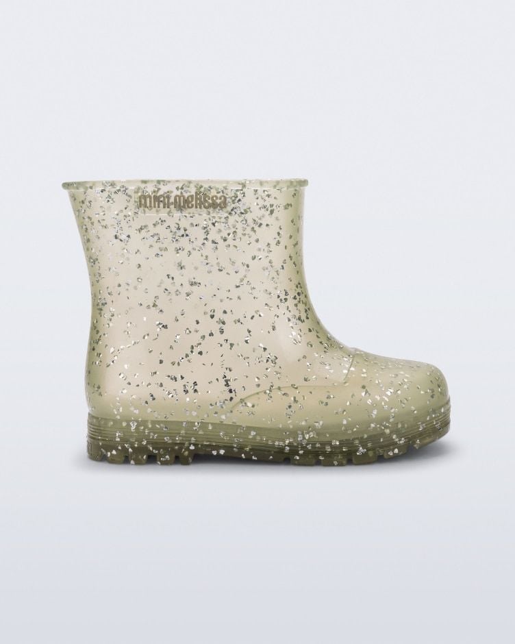 bota mini melissa amarelo glitter
